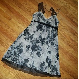 Ann Taylor empire waist dress, sheer ribbon straps